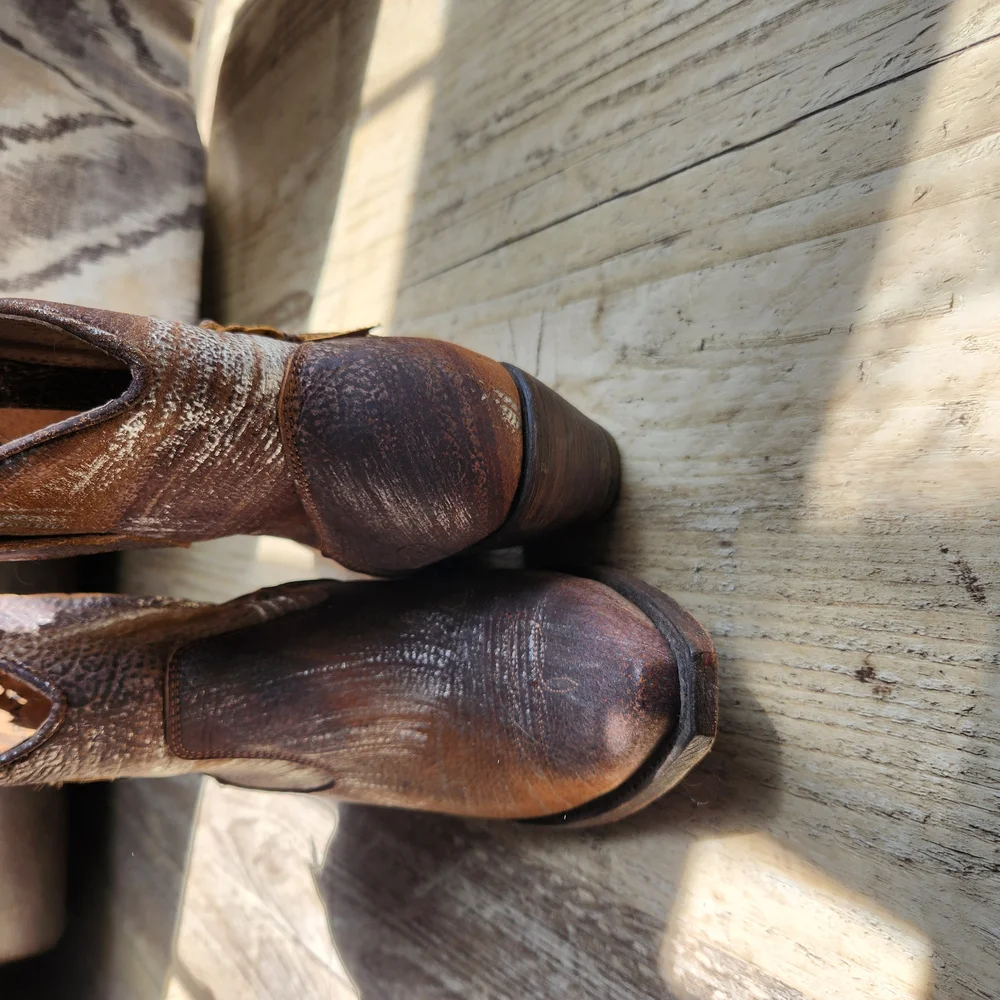 Ariat Brown Distressed Ankle Booties - Picture 5 of 5